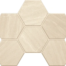 Мозаика estima gb01 Габбро/ gabbro Хексагон Вайт Бежевый 25x28.5