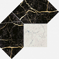 Италон ШАР.ЭКС.ЛОРАН МОЗАИКА ПОЛИГОН чёрный для гостиной для кухни для квартиры для прихожей для ванной