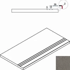 Керамогранит Ступень Италон Дискавер/ discover x2 fume bordo grip 30x60 30x60