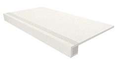 Estima Комплект Estima LN00 Luna White (Ступень 33x120 непол. прямоугол. бортик с насечками + Подступенок 14,5x120) белый 