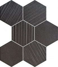 Tubadzin Horizon hex black мозаика чёрный для ванной