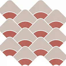 Керамическая плитка Декор kerama marazzi kmd2hid010br Таделакт наборный бежевый светлый, красный матовый обрезной 28x30