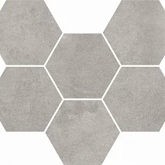 Мозаика coliseumgres Экспо Грэй Гексагон 620110000173 серый 25x29