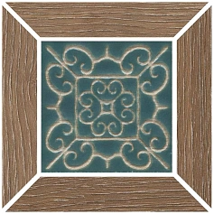 Керамическая плитка Вставка kerama marazzi id157 Тровазо наборный коричневый светлый матовый 13x13