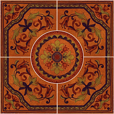 Керама Марацци Панно розон Пале Рояль наборный коричневый для офиса, для гостиной, для прихожей