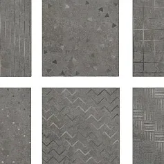 Керамическая плитка Вставка Аксима Адажио d2 серая набор из 6 плиток 20x20