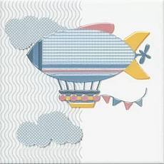 Керамическая плитка Декор kerama marazzi vt\a374\5009 Бон Вояж Дирижабль 20x20