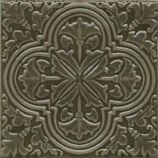 Керамическая плитка Декор kerama marazzi kmd3sta002bn Фес зеленый глянцевый 15x15