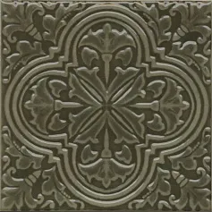 Керамическая плитка Декор kerama marazzi kmd3sta002bn Фес зеленый глянцевый 15x15