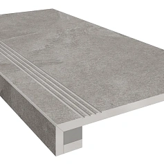 Ступени Комплект estima te02 Терра/ terra grey (Ступень 33x120 Непол. Прямоугол. Бортик С Насечками + Подступенок 14,5x120) 33x120