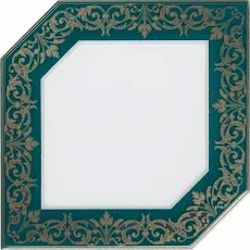 Керамическая плитка Декор Клемансо зеленый темный 15x15