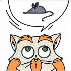 Керамическая плитка Декор Кошки-Мышки. Мышка 20x20