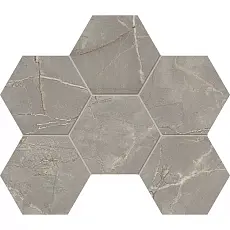 Мозаика estima br03 bernini hexagon grey серый неполированный 25x28.5