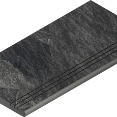 Ступени Италон Материя/ materia x2 Титанио 120 Закругленная Грип 620040000203 Черный 30x120