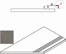 Керамогранит Ступень Италон discover x2 fume bordo grip sx левый 30x60 30x60