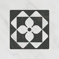 Керамическая плитка Декор Келуш 3 грань черно-белый 9,8x9,8