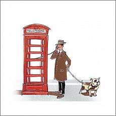 Керамическая плитка декор телефонная будка 20x20