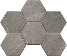 Мозаика estima gb02 gabbro hexagon grey серый 25x28.5