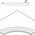 Керамогранит Бортик Италон Дискавер/ discover x2 Грэй с выемкой угловой закругленный 60x60