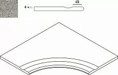 Керамогранит Бортик Италон discover x2 grey bordo svasato angolare round 60x60 60x60