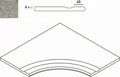 Италон Бортик Италон Discover X2 Grey Bordo Svasato Angolare Round 60x60 серый 