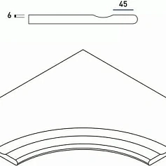 Керамогранит Бортик Италон Дискавер/ discover x2 grey bordo svasato angolare round 60x60 60x60