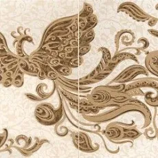 Керамическая плитка садко коричневое панно 01 33x50