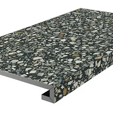 Ступени kerama marazzi km6060g0021rgcf фронтальная клееная Бричиола черный матовый обрезной 33x60