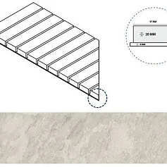 Керамогранит АЙС РЕШЁТКА СТРИМ 20 ЛЕВ 25x60
