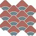 Керамическая плитка Декор kerama marazzi kmd2hid012br Таделакт наборный красный, бирюзовый матовый обрезной 28x30