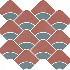 Керамическая плитка Декор kerama marazzi kmd2hid012br Таделакт наборный красный, бирюзовый матовый обрезной 28x30
