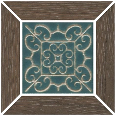 Керамическая плитка Вставка kerama marazzi id154 Тровазо наборный коричневый темный матовый 13x13